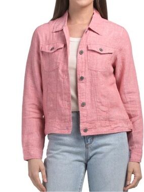 JONES & CO linen jean jacket